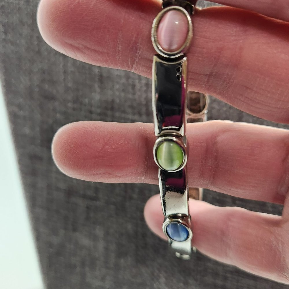 moonstone silver stretch bracelet